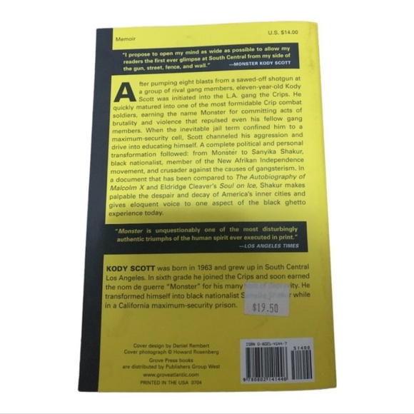 4/$20 NEW Monster The Autobiography of an L.A. gang Member - Picture 2 of 2